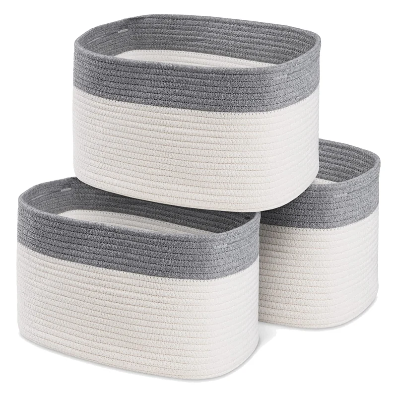 Woven Cotton Rope Basket Set Of 3 With Handles,Storage Baskets For Organizing Nursery,Toy,Shelves
Woven Cotton Rope Basket Set Of 3 With Handles,Storage Baskets For Organizing Nursery,Toy,Shelves