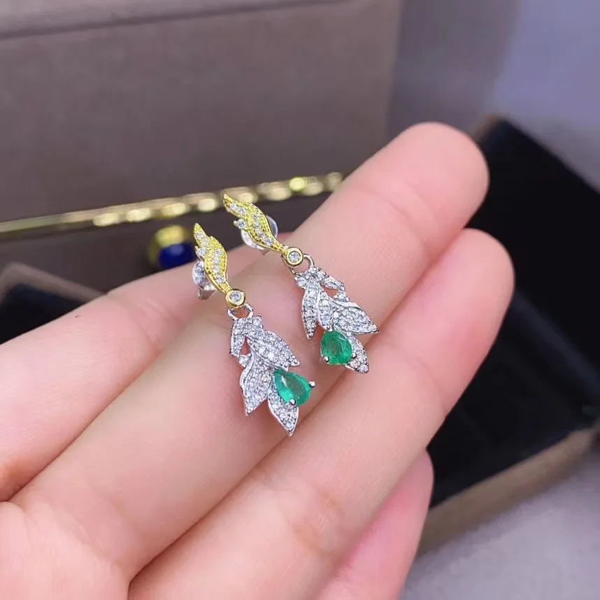 Изумрудные серьги из стерлингового серебра 925 пробы, ювелирные изделия для женщин, свадебные серьги 
Изумрудные серьги из стерлингового серебра 925 пробы, ювелирные изделия для женщин, свадебные серьги