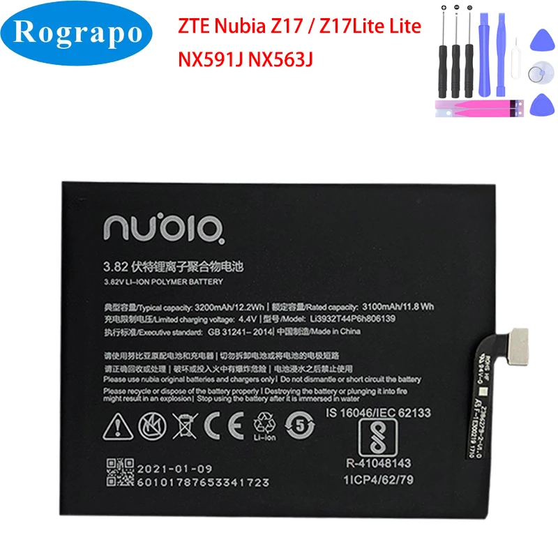 Новый аккумулятор 3200 мАч Li3932T44P6h806139 мобильный телефон оригинальный аккумулятор для ZTE Nubia Z17 / Z17Lite Lite NX591J NX563J
Новый аккумулятор 3200 мАч Li3932T44P6h806139 мобильный телефон оригинальный аккумулятор для ZTE Nubia Z17 / Z17Lite Lite NX591J NX563J