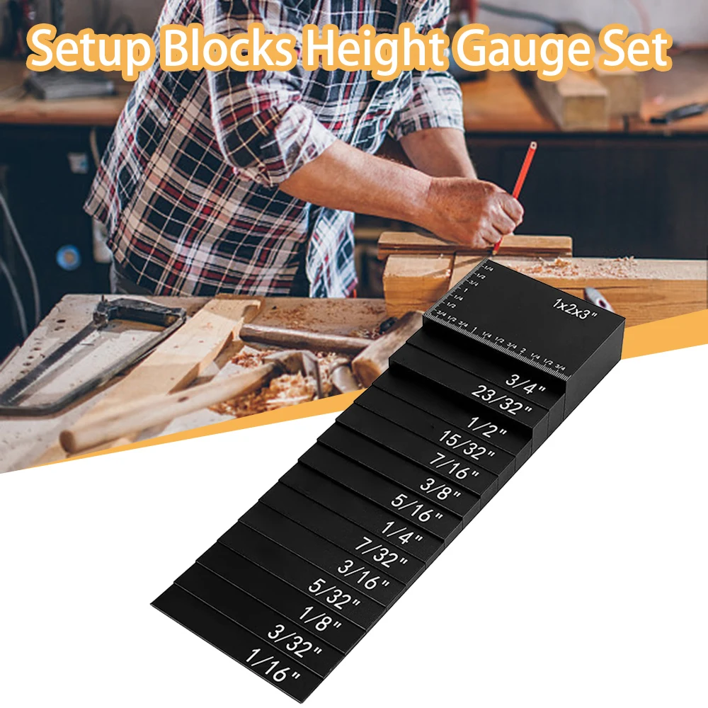 15pcs Setup Blocks Height Gauge Set Woodworking Precision Aluminum Setup Bars for Router Table Saw Accessories
15pcs Setup Blocks Height Gauge Set Woodworking Precision Aluminum Setup Bars for Router Table Saw Accessories