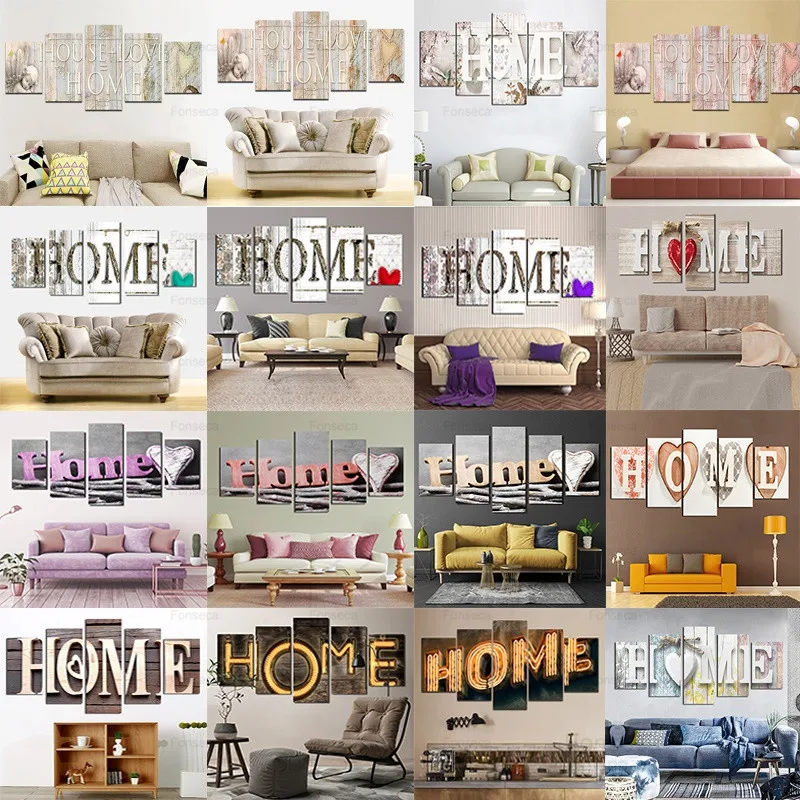 Minimalist 5 Panel Lovely Canvas Painting Print Letter "Home" Poster Wall Art Pictures For Living Room Aesthetic Room Decor
Minimalist 5 Panel Lovely Canvas Painting Print Letter "Home" Poster Wall Art Pictures For Living Room Aesthetic Room Decor