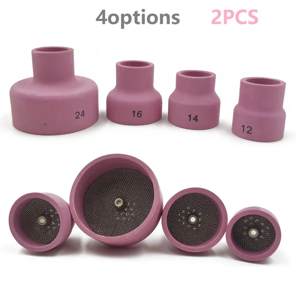 2Pcs 2.4mm 12/14/16/24# Alumina Ceramic Welding Nozzle Cups Strainer Mesh Gas Lens Holder Suitable For TIG Torches
2Pcs 2.4mm 12/14/16/24# Alumina Ceramic Welding Nozzle Cups Strainer Mesh Gas Lens Holder Suitable For TIG Torches