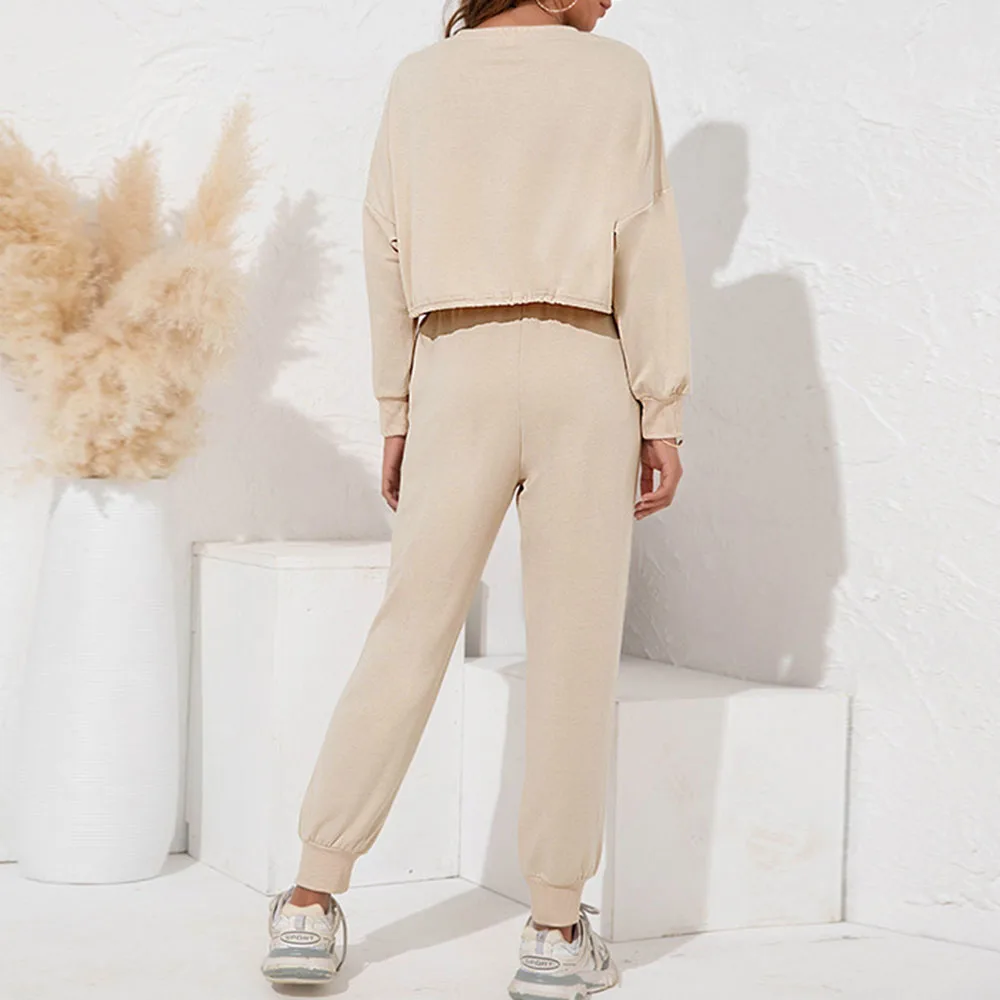 2021 Autumn New Products Round Neck Simple Drawstring Two-piece Fashion Simple European American Women's Casual Loose
2021 Autumn New Products Round Neck Simple Drawstring Two-piece Fashion Simple European American Women's Casual Loose