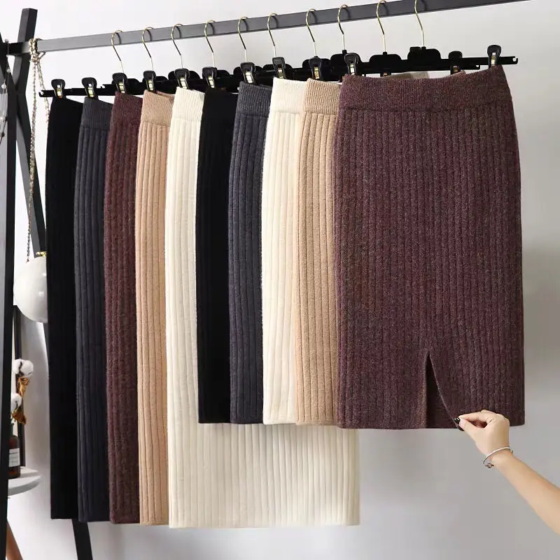 Women Midi Pencil Skirt Back Slit Bodycon Elegant Autumn Winter Casual Knitted Skirt High Waist Skirts Female Jupe Femme Faldas
Women Midi Pencil Skirt Back Slit Bodycon Elegant Autumn Winter Casual Knitted Skirt High Waist Skirts Female Jupe Femme Faldas