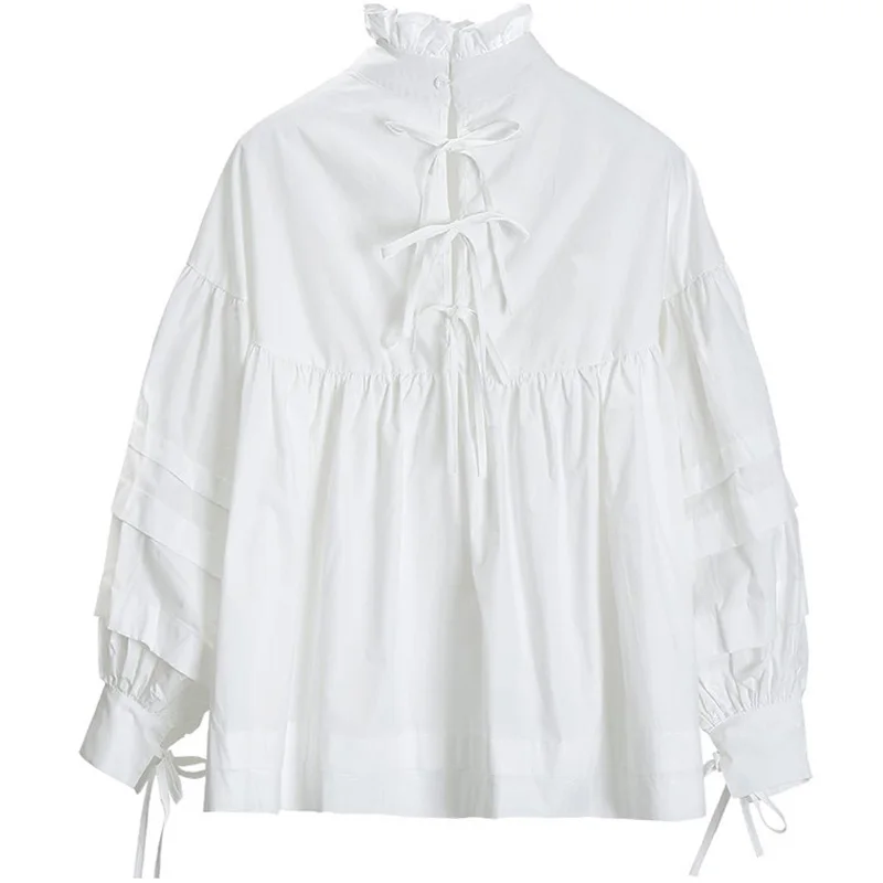 Stand Collar Chiffon Blouse Women Long Sleeve spring Autumn New Korean Fashion Loose Tops Ladies Office Shirts White Shirt bow
Stand Collar Chiffon Blouse Women Long Sleeve spring Autumn New Korean Fashion Loose Tops Ladies Office Shirts White Shirt bow