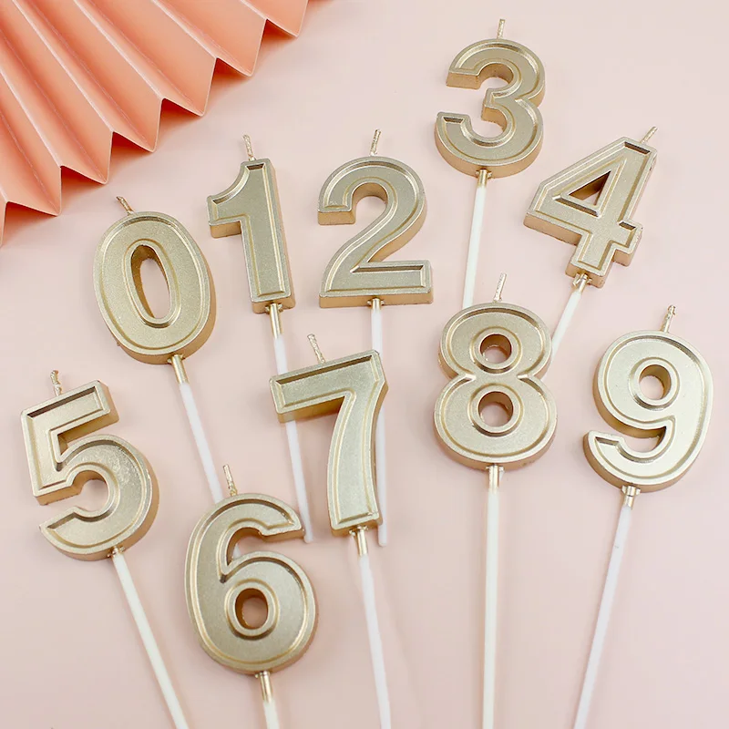 Anniversary Champagne gold Number 0-9 birthday candles Cake Topper Insert Creative Birthday Party Dessert Table Candle Ornaments
Anniversary Champagne gold Number 0-9 birthday candles Cake Topper Insert Creative Birthday Party Dessert Table Candle Ornaments
