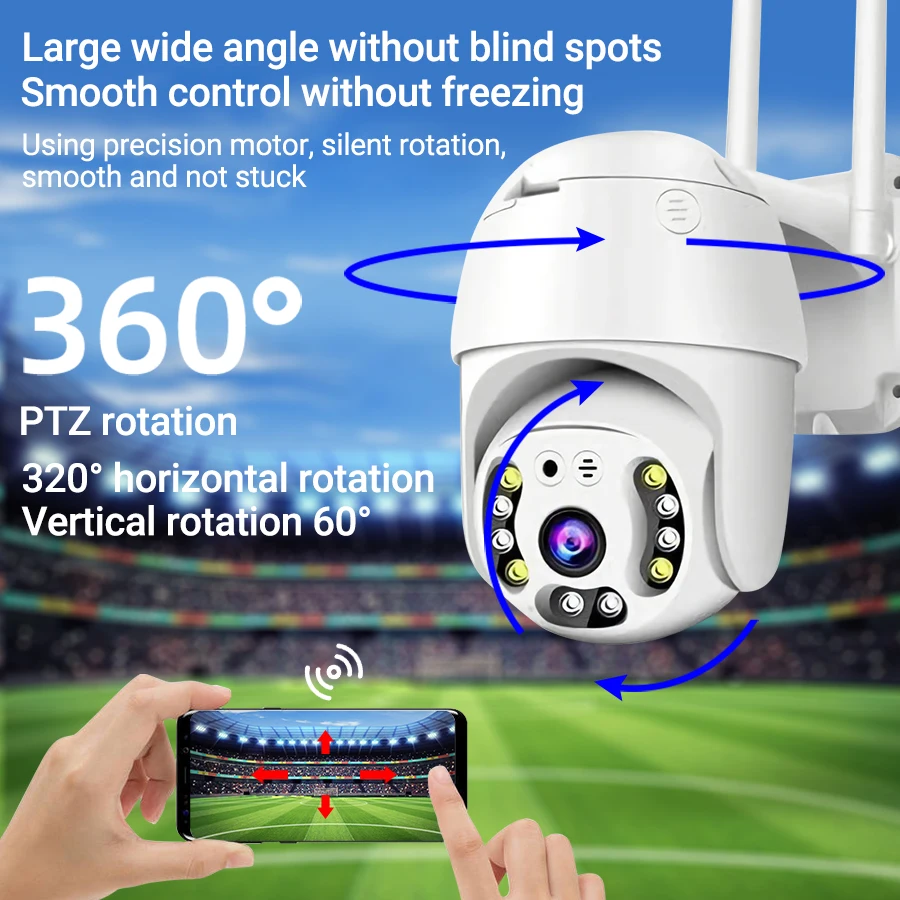 3mp IP Камера на открытом воздухе с поддержкой Wi-Fi отслеживания 1080P Cloud storage