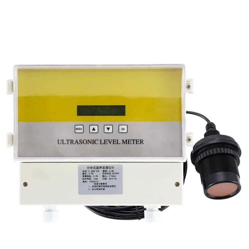 

Ультразвуковой измеритель уровня жидкости разделенного типа, 4-20 мА, датчик уровня жидкости, передатчик 485, ленточный сигнализатор связи