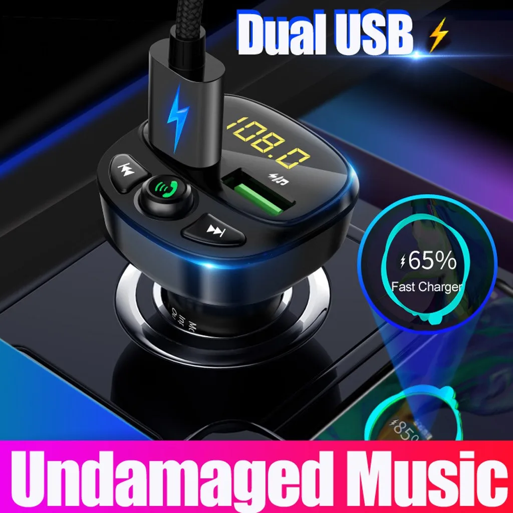 Двойной Usb3.1a быстрой зарядки Батарея автомобиля Bluetooth Mp3 без потерь качества