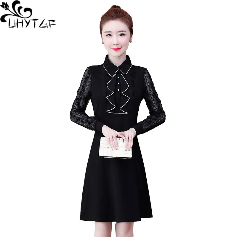 UHYTGF Spring Autumn Elegant Party Dress Women 5XL Plus Size Fake two Dresses Female Korean fashion Lace splice Dress Women X764
UHYTGF Spring Autumn Elegant Party Dress Women 5XL Plus Size Fake two Dresses Female Korean fashion Lace splice Dress Women X764