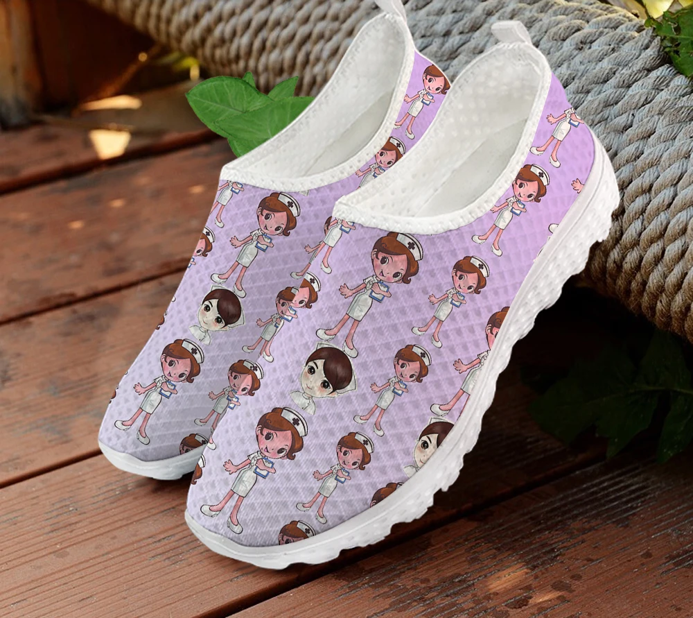 ELVISWORDS Lovely Nurse Printed Comfortable Walking Shoes for Women Stylish Ladies Air Mesh Sneakers Feamle Slip on Flats Shoes
ELVISWORDS Lovely Nurse Printed Comfortable Walking Shoes for Women Stylish Ladies Air Mesh Sneakers Feamle Slip on Flats Shoes