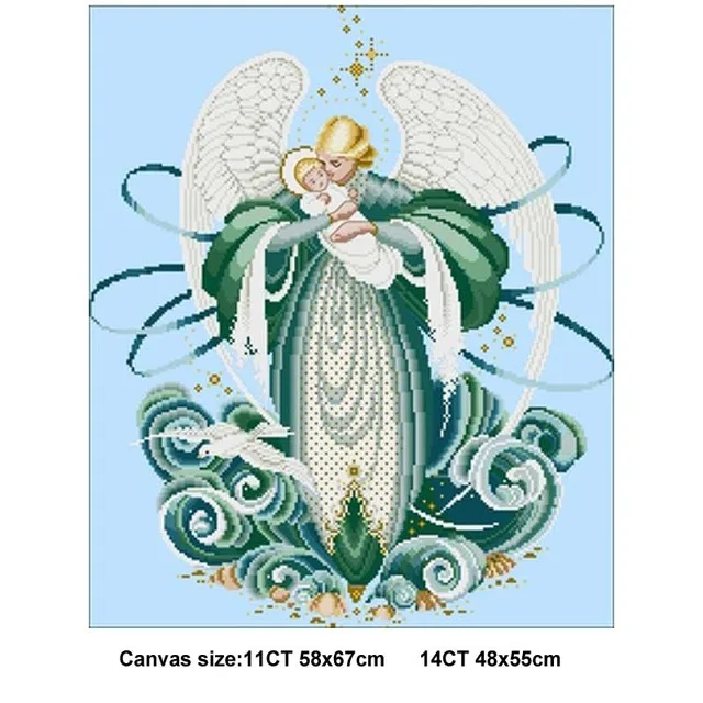 

Angel beauty patterns 5 Counted Cross Stitch 11CT 14CT 18CT sky blue Chinese Cross Stitch Kits Embroidery Needlework Sets