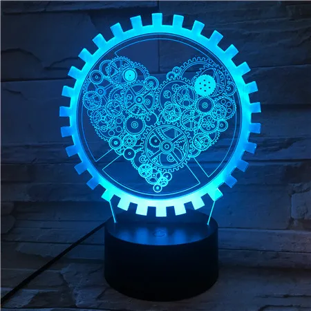 3D LED Night Light Gear Love Shape Novelty 3AAA Batteries Kids Room Luminaria Lights Table Lamps Celebration Gift 576 
3D LED Night Light Gear Love Shape Novelty 3AAA Batteries Kids Room Luminaria Lights Table Lamps Celebration Gift 576