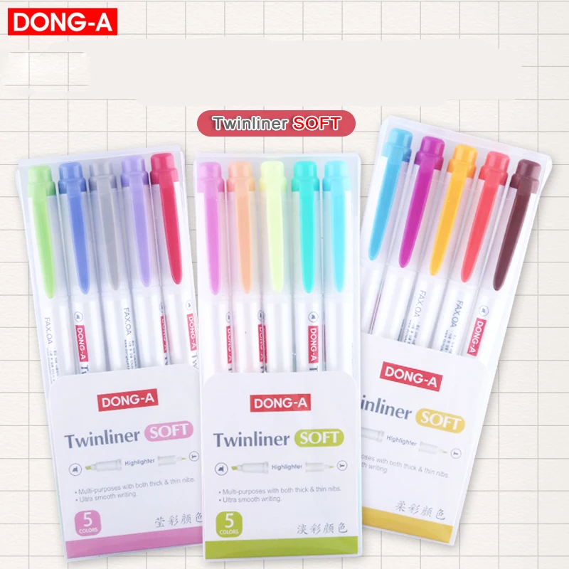 Корейский Kawaii пастельный Хайлайтер с двумя наконечниками маркеры Fosforlu Kalem Mildliner