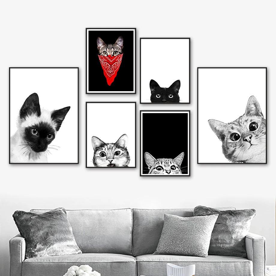 Modern Black White Minimalism Cute Funny Cat Wall Art Canvas Painting Nordic Posters And Prints Wall Pictures Kids Room Decor
Modern Black White Minimalism Cute Funny Cat Wall Art Canvas Painting Nordic Posters And Prints Wall Pictures Kids Room Decor