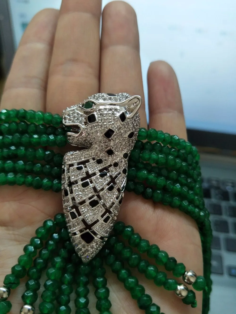 Women's fashion Leopard head clasp DIY accessory green stone necklace welcome custom colors fashion jewelry
Women's fashion Leopard head clasp DIY accessory green stone necklace welcome custom colors fashion jewelry
