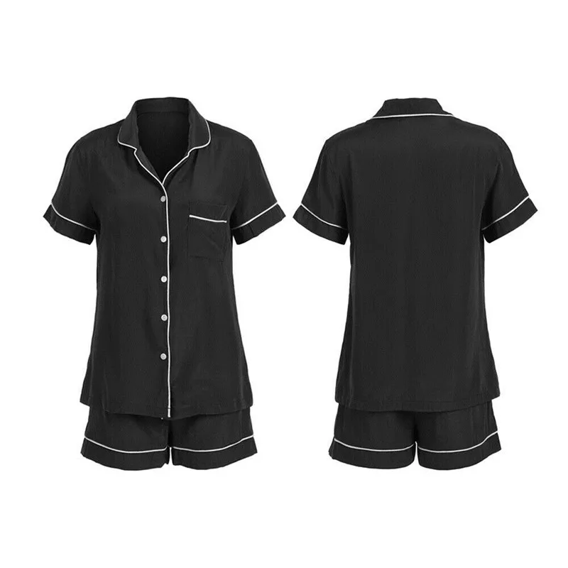 Summer Sofe Women Pajama Sets Ladies Satin Plain Sleepwear Casual Button Short Sleeve Nightwear Shirt+Short Pajama Sets 2 Colors
Summer Sofe Women Pajama Sets Ladies Satin Plain Sleepwear Casual Button Short Sleeve Nightwear Shirt+Short Pajama Sets 2 Colors