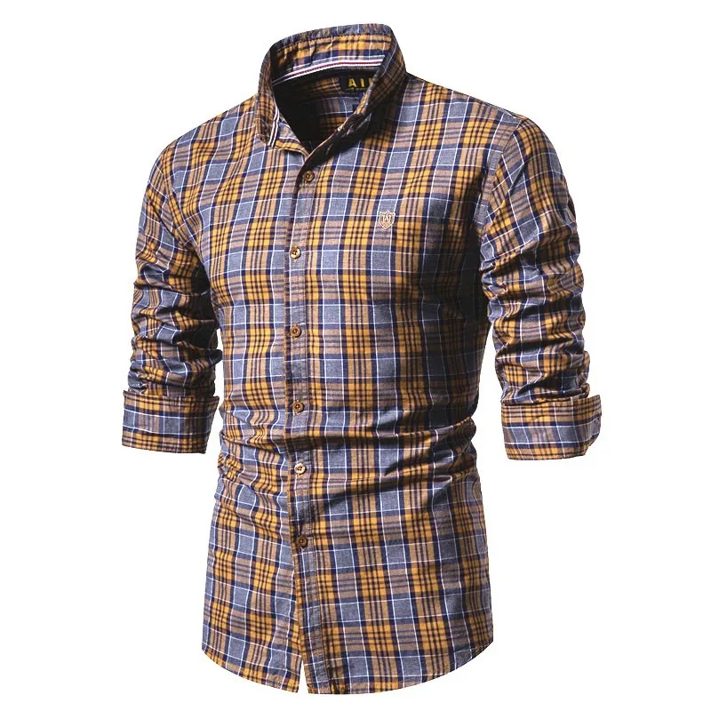 Fad New Spring 100% Cotton Men Shirt Long Sleeve Plaid Social Shirt Men Slim Fit High Quality Social Business Mens Dress Shirts
Fad New Spring 100% Cotton Men Shirt Long Sleeve Plaid Social Shirt Men Slim Fit High Quality Social Business Mens Dress Shirts