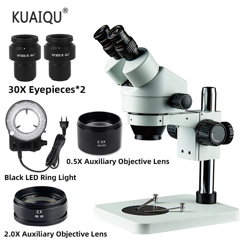 

Бинокулярная стереоголовка микроскопа 3,5x-270X 7X 45X 90X с непрерывным увеличением 0,5x 2X, вспомогательная линза, микроскоп для лабораторного ремо...