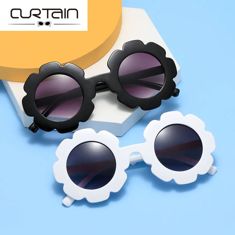 

Оптовая продажа, детские солнцезащитные очки, круглые милые детские солнцезащитные очки с подсолнухами, очки с защитой от УФ-лучей, детские очки n554