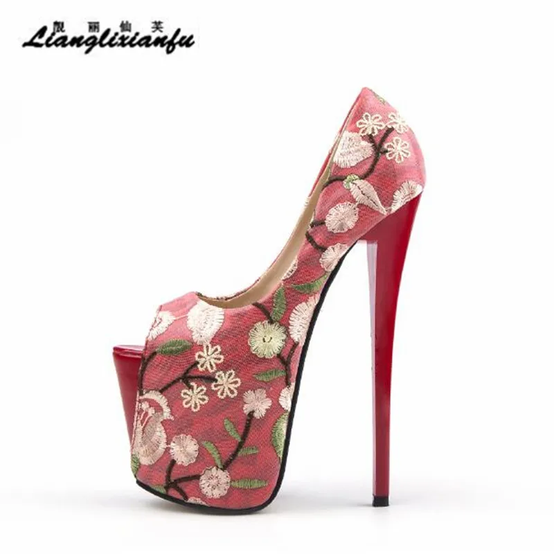 LLXF Summer Sandals RED 22cm Thin High-heeled Shoes woman Stiletto female wedding Peep Toe Retro embroidery Pumps Plus:34-46 47
LLXF Summer Sandals RED 22cm Thin High-heeled Shoes woman Stiletto female wedding Peep Toe Retro embroidery Pumps Plus:34-46 47