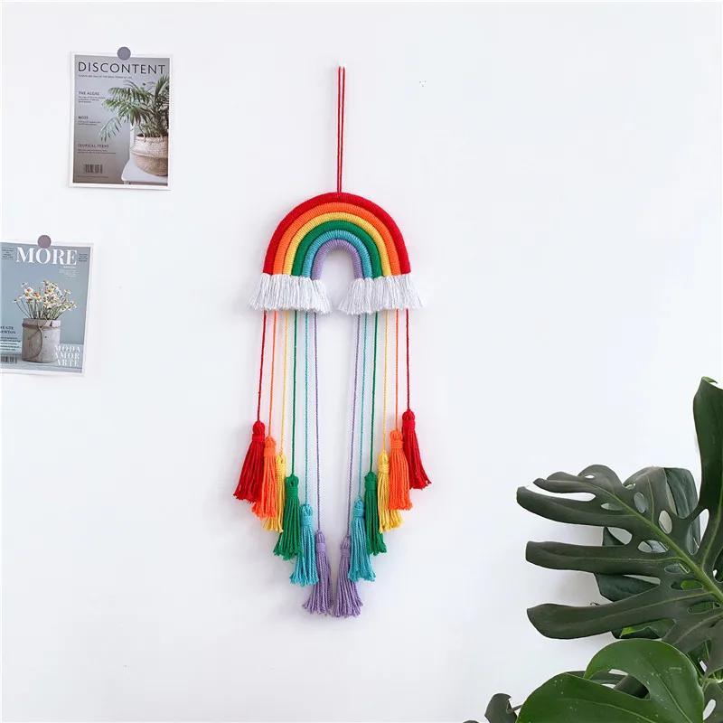 Macrame Bohemia Rainbow Tapestry With Colorful Rope Woven Tassel Wall Hanging Ornaments Baby Kids Room Decorations Nursery Decor
Macrame Bohemia Rainbow Tapestry With Colorful Rope Woven Tassel Wall Hanging Ornaments Baby Kids Room Decorations Nursery Decor