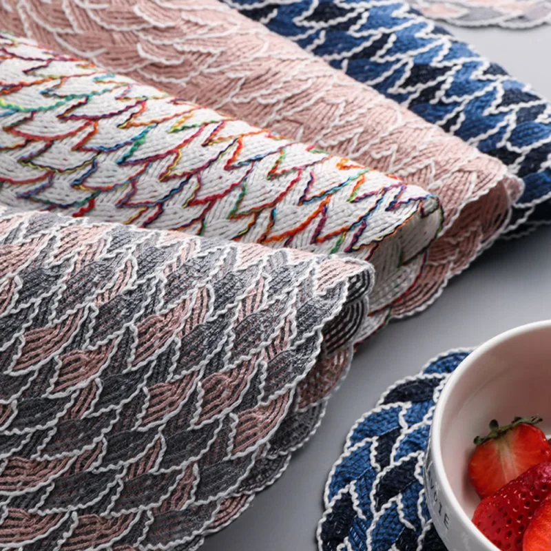 -2Pcs Round Placemats PP Waterproof Dining Table Mat Non-Slip Napkin Disc Bowl Pads Drink Cup Coasters Kitchen Decoration
-2Pcs Round Placemats PP Waterproof Dining Table Mat Non-Slip Napkin Disc Bowl Pads Drink Cup Coasters Kitchen Decoration