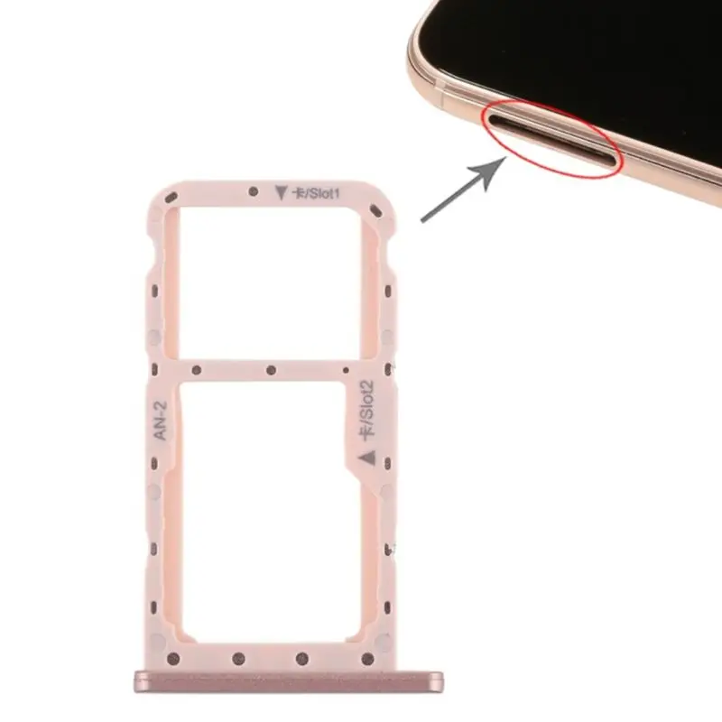 SIM Micro Secure Digital Memory Card Tray Double Slot Holder Carrier Adapter Replacement Metal for Huawei P20 Lite Nova 3E WXTB