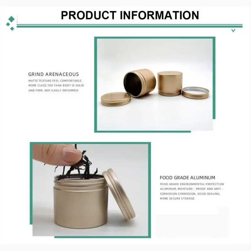 1PC Aluminum Box Frosted Gold Sealed Pot Mini Round Jewlery Storage Box Sweetmeats Candies Cans 50ML For Travel Household Gadget
1PC Aluminum Box Frosted Gold Sealed Pot Mini Round Jewlery Storage Box Sweetmeats Candies Cans 50ML For Travel Household Gadget