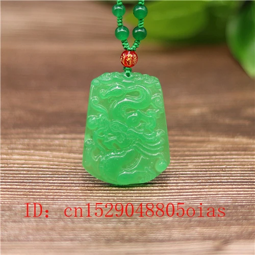 Natural Green A Emerald Jade Dragon Pendant Beads Necklace Charm Jadeite Jewellery Fashion Carved Amulet Gifts for Women Men 
Natural Green A Emerald Jade Dragon Pendant Beads Necklace Charm Jadeite Jewellery Fashion Carved Amulet Gifts for Women Men