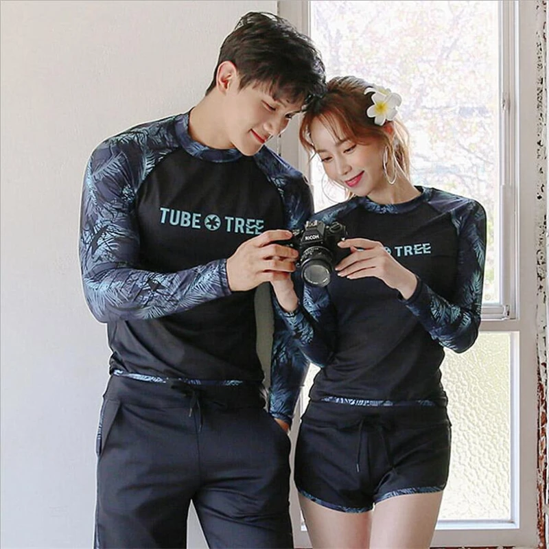 Korean couple rash guard 2 pieces UV swim shirt+shorts men and women lovers matching surfing swimsuit quick dry
Korean couple rash guard 2 pieces UV swim shirt+shorts men and women lovers matching surfing swimsuit quick dry