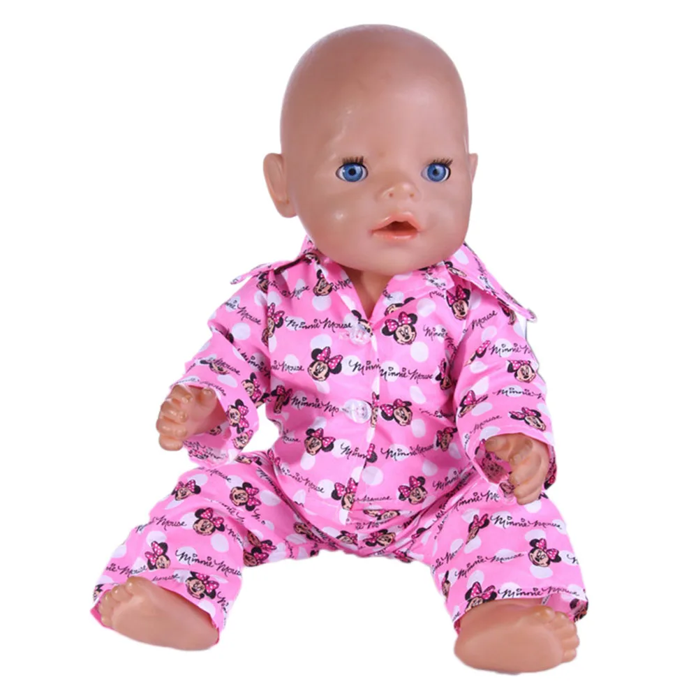 Кукольная Пижама с искусственным рисунком одежда для 18 дюймовых американских и 43