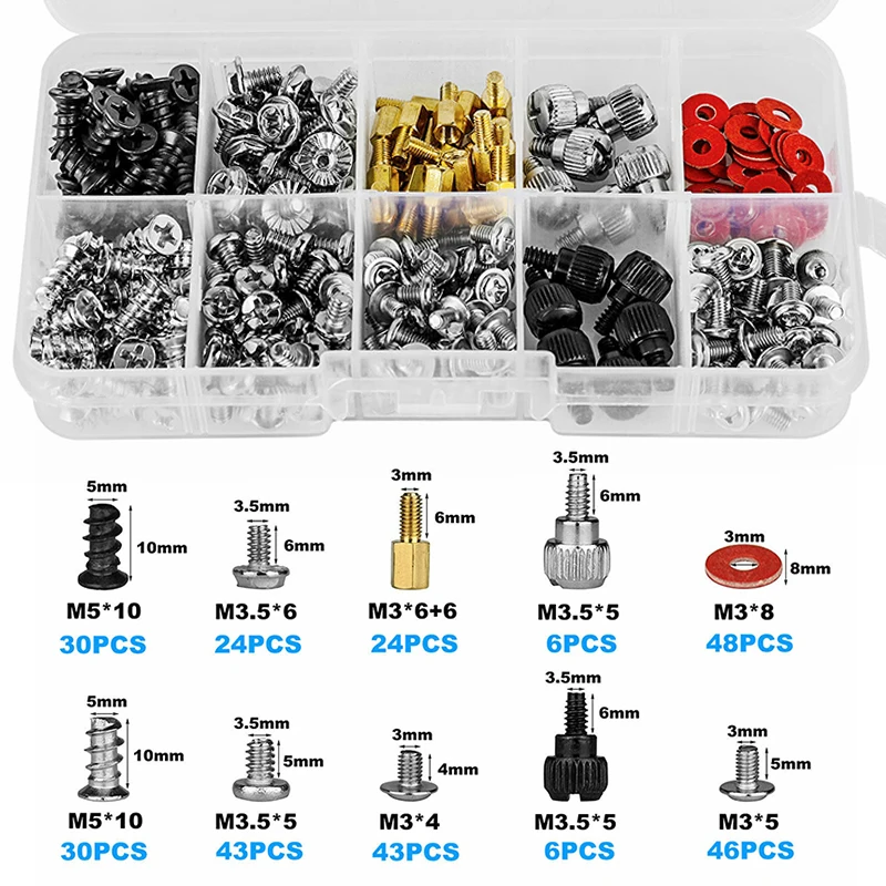 New 300pcs PC M3 M5 M3.5KM Screw Flat Head Phillips Screws Computer Screws Kit for Hard Drive Motherboard Case Fan
New 300pcs PC M3 M5 M3.5KM Screw Flat Head Phillips Screws Computer Screws Kit for Hard Drive Motherboard Case Fan