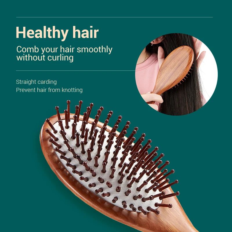 

MR.GREEN Hair Brush Nature Wooden Anti-Static Detangle Brush Hair Scalp Massage Comb Air Cushion Styling Tools for Women Men