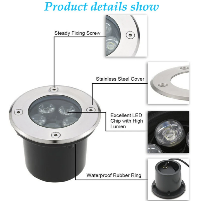 Outdoor Recessed Led Garden Ground Light IP65 Waterproof Underground lights Landscape Decoration 3W/5W/7W DC12V AC 85-265V Lamp | Освещение