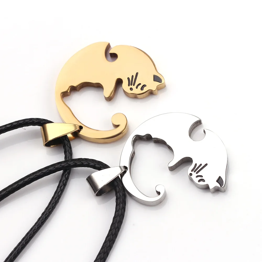 Couples Jewelry Animal Necklaces Gold Silver Color Couple Necklace Titanium Steel Cat Necklace Boy and Girl friend Gifts
Couples Jewelry Animal Necklaces Gold Silver Color Couple Necklace Titanium Steel Cat Necklace Boy and Girl friend Gifts