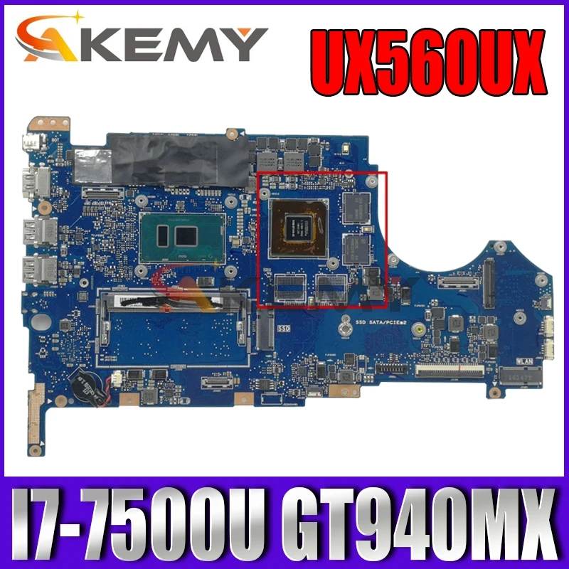 Материнская плата Akemy UX560UX для ноутбука ASUS ZenBook Flip Q524UQ, оригинальная материнская плата 8GB-RAM I7-7500U GT940MX
Материнская плата Akemy UX560UX для ноутбука ASUS ZenBook Flip Q524UQ, оригинальная материнская плата 8GB-RAM I7-7500U GT940MX