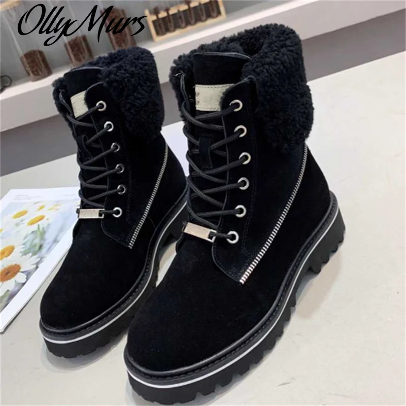 Ollymurs Wool Women Snow Boots Thick Sole Cross Tied Solid Ankle Winter Short Boots Luxury Brand Designer Female Shoes
Ollymurs Wool Women Snow Boots Thick Sole Cross Tied Solid Ankle Winter Short Boots Luxury Brand Designer Female Shoes