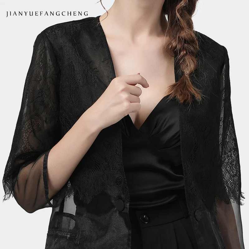 Black Organza Lace Shirt Women Cardigans New 2020 Summer Thin See through Short Mesh Coats Ladies Tops Casual All-match Shirts
Black Organza Lace Shirt Women Cardigans New 2020 Summer Thin See through Short Mesh Coats Ladies Tops Casual All-match Shirts