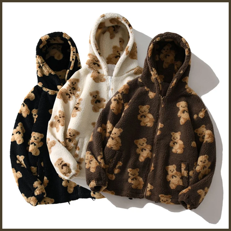 Girly Cute Cartoon Bear Hoodie Sweatskirt Casual Women Jacket Collge Style Loose Plush Coat Parkas Winter Warm Fur Woman Outwear
Girly Cute Cartoon Bear Hoodie Sweatskirt Casual Women Jacket Collge Style Loose Plush Coat Parkas Winter Warm Fur Woman Outwear