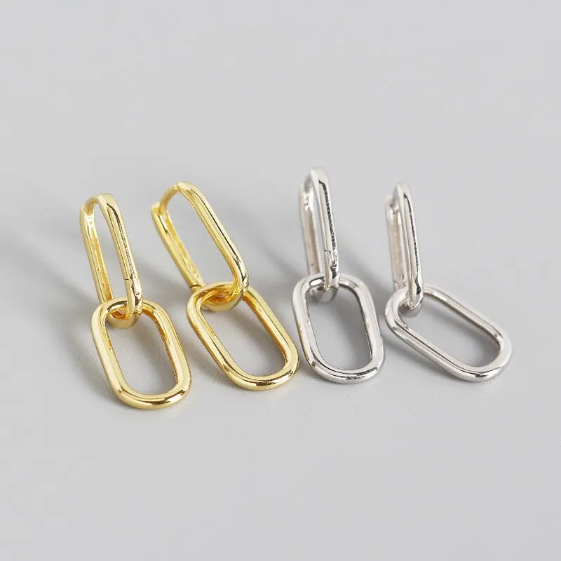 A00935 New Arrivals 925 Sterling Silver Geometric Double Oval Ear Buckle for Women Punk Hip Hop Unisex Earrings Jewelry
A00935 New Arrivals 925 Sterling Silver Geometric Double Oval Ear Buckle for Women Punk Hip Hop Unisex Earrings Jewelry