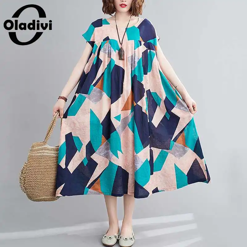 Oladivi Oversized Clothing Short Sleeve Boho Dress Women Summer Beach Wear Casual Loose Midi Dresses Tunic Vestidios Robe Femme
Oladivi Oversized Clothing Short Sleeve Boho Dress Women Summer Beach Wear Casual Loose Midi Dresses Tunic Vestidios Robe Femme