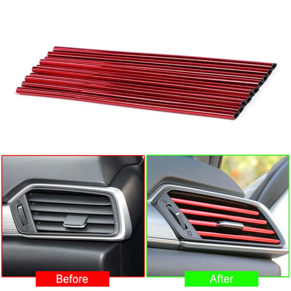 10 Pcs/set Car Auto Parts Red Air-conditioning Air Outlet Decorative Strips New Electroplating Red PVC 20cm Decoration Car
10 Pcs/set Car Auto Parts Red Air-conditioning Air Outlet Decorative Strips New Electroplating Red PVC 20cm Decoration Car