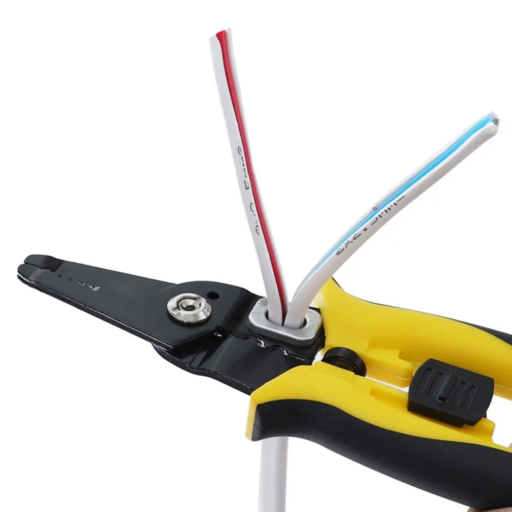 Wire Stripper Electric Cable Stripper Cutter Multifunctional Wire Cut Scissors Stripping Pliers For Electric Line Cutting New 
Wire Stripper Electric Cable Stripper Cutter Multifunctional Wire Cut Scissors Stripping Pliers For Electric Line Cutting New