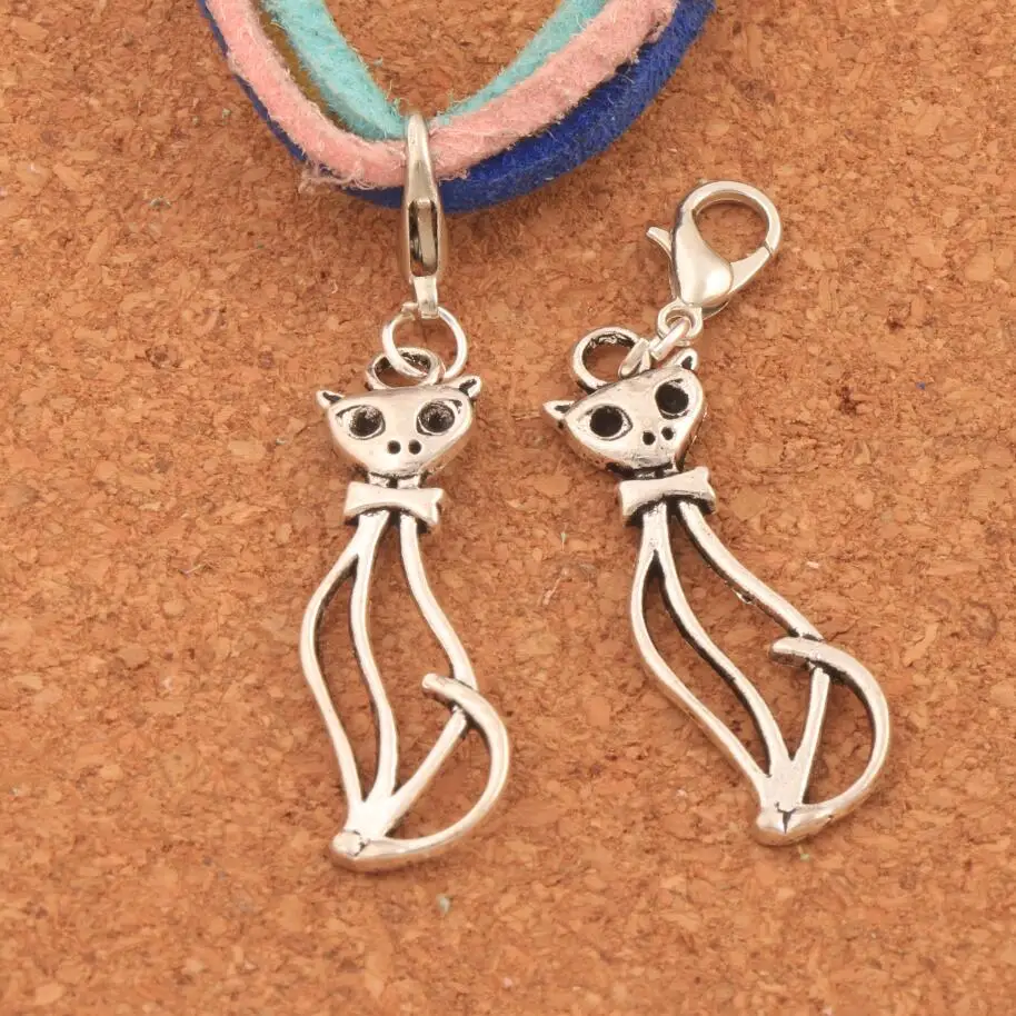 102PCS Zinc Alloy Hollow Slim Cat Clasp European Lobster Trigger Clip On Charm Beads C1162 11x48 mm
102PCS Zinc Alloy Hollow Slim Cat Clasp European Lobster Trigger Clip On Charm Beads C1162 11x48 mm