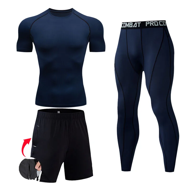 Summer Men's Running suit Gym T-shirt Short Training Pants jogging Compression Fitness leggings Quick dry Tights 3 pc Sport suit
Summer Men's Running suit Gym T-shirt Short Training Pants jogging Compression Fitness leggings Quick dry Tights 3 pc Sport suit