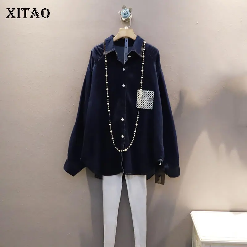 XITAO/джинсовые рубашки, расшитые бисером, модные корейские простые свободные универсальные повседневные однотонные женские рубашки с отлож...
XITAO/джинсовые рубашки, расшитые бисером, модные корейские простые свободные универсальные повседневные однотонные женские рубашки с отлож...