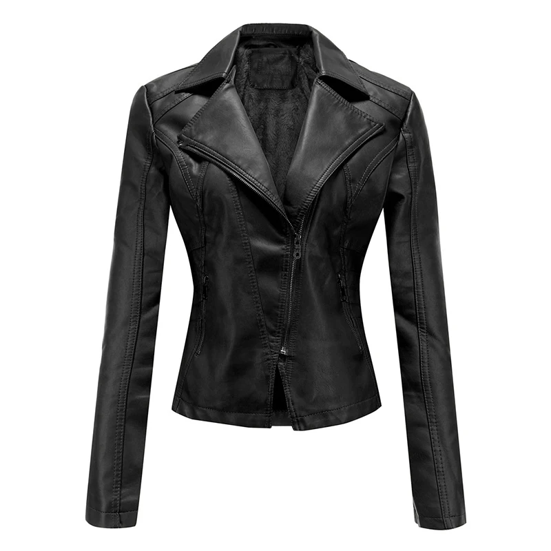 women cashmere PU leather jacket 2021 autumn solid biker jackets Korean style turn down collar casual coats femme
women cashmere PU leather jacket 2021 autumn solid biker jackets Korean style turn down collar casual coats femme