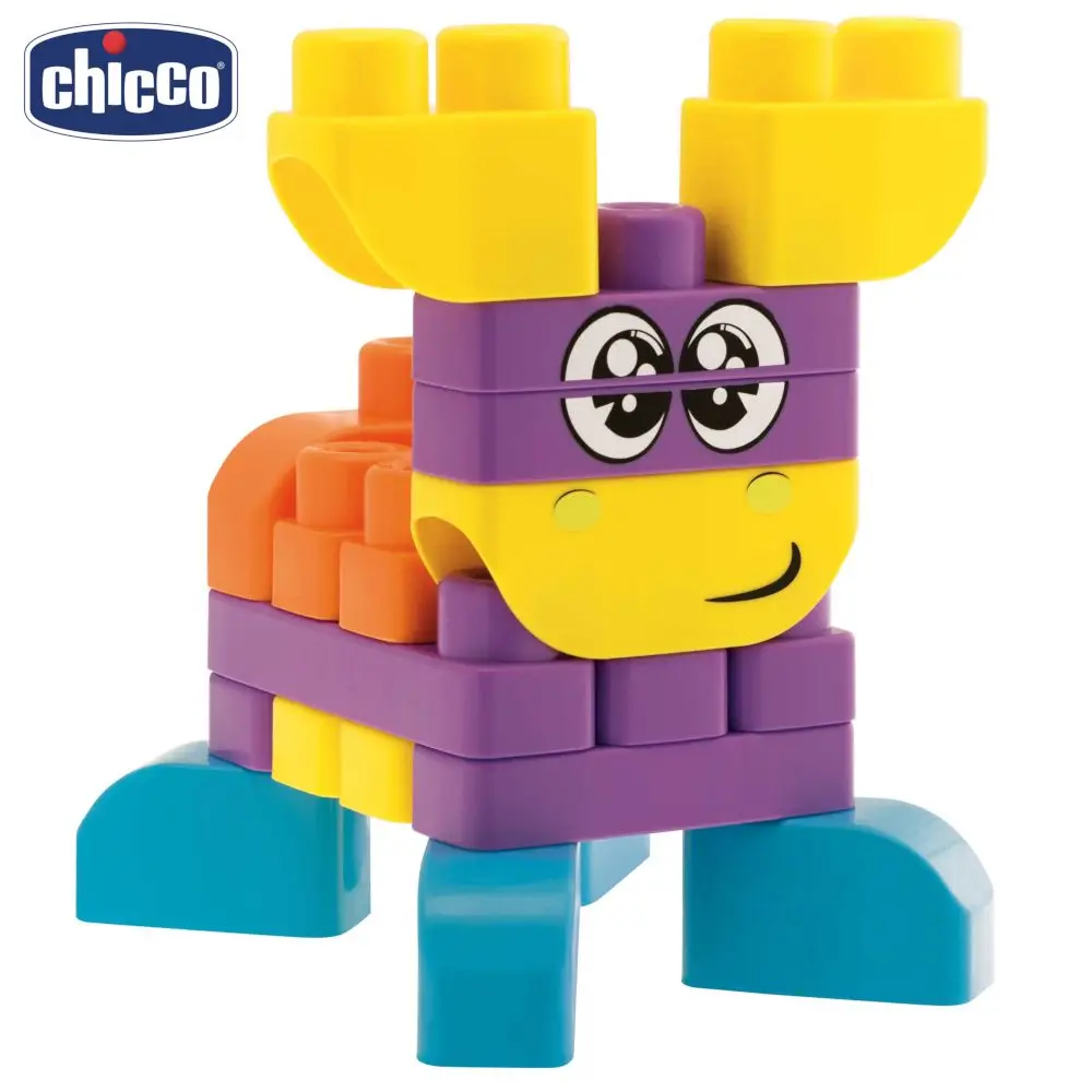 Набор строительных блоков Chicco "Животные" (40 дет.) 12м+|Блочные конструкторы| |
