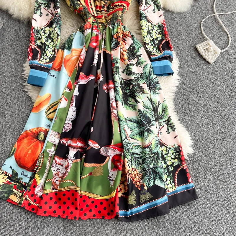 Women Court Wind Print Dress Sweet Bow Collar Long Sleeve A-line Dresses Spring Casual Retro Streetwear boho beach long Dress
Women Court Wind Print Dress Sweet Bow Collar Long Sleeve A-line Dresses Spring Casual Retro Streetwear boho beach long Dress